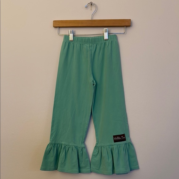 Matilda Jane Other - Matilda‎ Jane Girls Seafoam Green Ruffle Leggings Size 6 Pants Crochet Trim